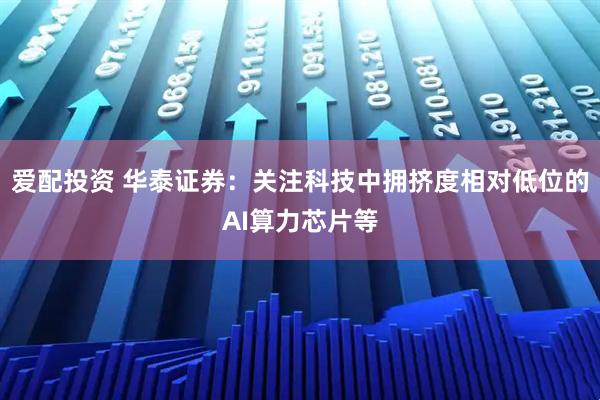 爱配投资 华泰证券：关注科技中拥挤度相对低位的AI算力芯片等